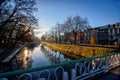 Scenic view of Utrecht during sunrise in Autumn