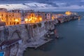 Scenic view of Vieste at evening, Foggia Province, Puglia, Italy Royalty Free Stock Photo