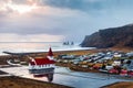 Scenic view of Vik, town in south Iceland Royalty Free Stock Photo