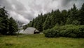 Scenic view of a Viking boathouse in Avaldsnes Norway