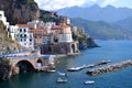 Scenic view of village atrani on amalfi coast, italy Royalty Free Stock Photo