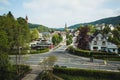 Scenic view of the village Einruhr in North Rhine-Westphalia, Germany. It is located in the Eifel National Park and next to Lake