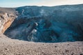 Scenic view of the Volcanic crater - The ash pit of Mount Ol Doinyo Lengai in Ngorongoro Conservation Area in Tanzania Royalty Free Stock Photo