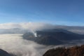 Scenic view of volcanic landscape against sky