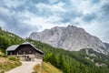 Scenic view of VrÅ¡i? mountains in Slovenia with charming cabin Royalty Free Stock Photo