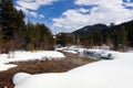 Colorado snowy early spring beautiful nature background Royalty Free Stock Photo