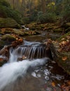 Scenic view of a waterfall in autumn Royalty Free Stock Photo