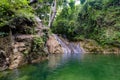 Scenic view of a waterfall in Twin Lagoon, Coron Island, Philippines Royalty Free Stock Photo