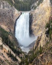 Scenic view of a waterfall of Yellowstone National Park Royalty Free Stock Photo