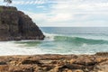 Scenic View of waves sweeping into the Coast on Noosa, Queensland, Australia