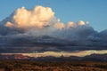 Scenic view of Weavers Needle in the Superstition Mountains, Arizona Royalty Free Stock Photo