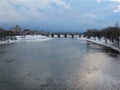 Wilkes-Barre and the Susquehanna River in Winter Royalty Free Stock Photo