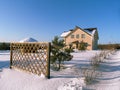 Scenic view of winter Country house with a lot of snow Royalty Free Stock Photo