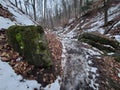 Scenic view of the winter hiking "The Whirlpool Trail" in Niagara Falls, Canada Royalty Free Stock Photo