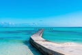 Scenic view of wooden jetty over sea against sky during summer Royalty Free Stock Photo