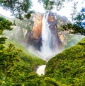 Scenic view of world`s highest waterfall Angel Fall in Venezuela Royalty Free Stock Photo