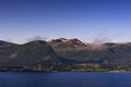 Scenic views at dawn along the Nordfjord