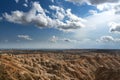 Scenic views of the eroded rock formations at the Badlands National Park Royalty Free Stock Photo