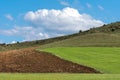 Scenic views of green fields and mountains from Aures region Royalty Free Stock Photo