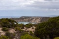 The scenic views of Pennington Bay from the top of Prospect Hill in American River Kangaroo Island taken on May 12th 2021 Royalty Free Stock Photo