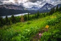 Scenic Views of Two Medicine Lake, Glacier National Park Royalty Free Stock Photo