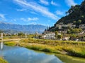 Scenic Village with Mountain View - Berat Royalty Free Stock Photo