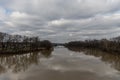 Scenic Wabash river vista in late December, Indiana