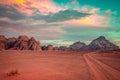 Scenic Wadi Rum mountains lanscape Royalty Free Stock Photo