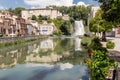 Scenic waterfall of Isola del Liri, small town in the province of Frosinone, Lazio, central Italy
