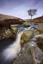 Scenic waterfall in moorland Royalty Free Stock Photo