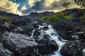 Scenic Waterfall in North Wales Royalty Free Stock Photo