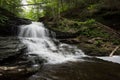 Scenic Waterfall in Ricketts Glen State Park in The Poconos in P
