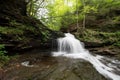 Scenic Waterfall in Ricketts Glen State Park in The Poconos in P Royalty Free Stock Photo