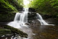 Scenic Waterfall in Ricketts Glen State Park in The Poconos in P Royalty Free Stock Photo