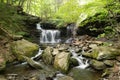 Scenic Waterfall in Ricketts Glen State Park in The Poconos in P