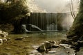 Scenic waterfall stream in silky effect.