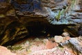 Scenic wide-angle landscape view of mysterious cave. Cennet and Cehennem English: Heaven and Hell Royalty Free Stock Photo