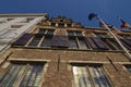 Scenic wide-angle view of the ancient brick wall of Rubens House against blue sky Royalty Free Stock Photo