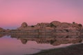 Scenic Willow Lake Sunset Reflection