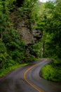 Scenic and Winding Asphalt Road - Red River Gorge Geological Area - Appalachian Mountains - Kentucky Royalty Free Stock Photo