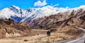 The scenic winding road among the mountains in Georgia. Royalty Free Stock Photo