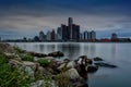 Scenic Windsor Ontario Riverfront View of Detroit, Michigan