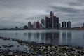 Scenic Windsor Ontario Riverfront View of Detroit, Michigan