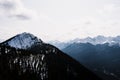 Scenic winter landscape featuring Sulphur Mountain in Banff National Park, Alberta, Canada. Royalty Free Stock Photo