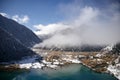 Scenic winter landscape at Issyk Lake, Almaty, Kazakhstan