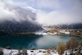 Scenic winter landscape at Issyk Lake, Almaty, Kazakhstan