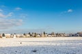 scenic winter landscape in Munich, Allach, Bavaria Royalty Free Stock Photo