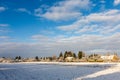 scenic winter landscape in Munich, Allach, Bavaria Royalty Free Stock Photo