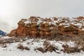 Scenic winter landscape in Red Rocks Park Royalty Free Stock Photo