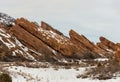 Scenic winter landscape in Red Rocks Park Royalty Free Stock Photo